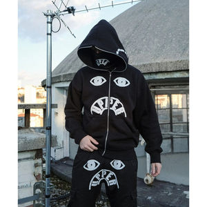 Sweats à capuche thermiques personnalisés fabricants de sweats à capuche couleur unie 100% coton épais poids lourd sweats à capuche surdimensionnés OEM - Product Image 1