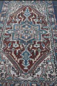 พรมปูพื้นขนาด5x8กลางปรับแต่งได้แบบแอบสแตรกต์ขนแกะตุรกีสีฟ้าเบจสำหรับห้องนอนห้องนั่งเล่นขนาดอื่น - Product Image 3