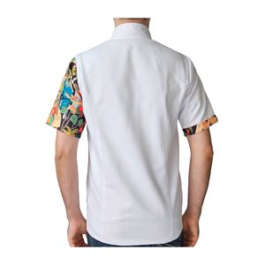 Giacca da cuoco fantasia Unisex chiusura a scatto manica corta giacca da cucina estiva Chef pittura fantasia
