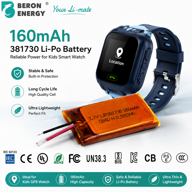 Smart Watch Battery 3.7V 160mAh LiPo Battery Rechargeable Lithium Polymer Battery for Smart Watch Wearable Device OEM