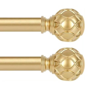 Tringle à rideau double réglable pour portes et fenêtres avec supports Porte-tuyau extensible en métal en fer avec peigne à miel - Product Image 6