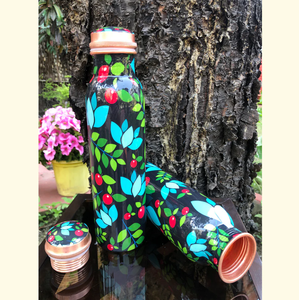 Best Selling 2025 Vintage Design Moradabad Handicraft Cherry Copper Sport Water Bottle Unique <b>Plastic</b> Direct Bulk Quantity - Product Image 1