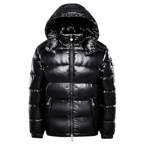 Men's Casual Winter Waterproof Hooded Puffer <b>Jacket</b> Warm Stand Collar Solid Zipper Windproof <b>Heated</b> Nylon OEM Service Front - Product Image 4