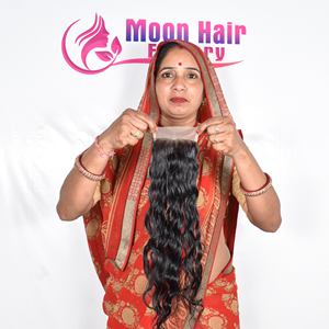 Nouveau Design Unique Fermeture 4*4 Ondulés Couleur Naturelle Noir Cheveux Indiens Boucles Rebondissantes pour un Usage Quotidien Humain Disponible pour le Prix d'Exportation - Product Image 4