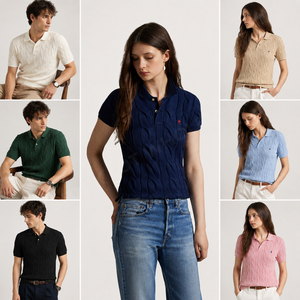 เสื้อโปโลผ้าถักเนื้อนุ่มระบายอากาศได้ดี 100% ผ้าฝ้าย สีพื้น สวมใส่สบาย ทรงปกติ ป้องกันการเป็นขุย ดีไซน์ถักแบบพิเศษ ราคาขายส่ง - Product Image 5