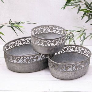Cuenco de acero galvanizado tradicional para mesa de exhibición de frutas rústicas decoración encimera de cocina centro de mesa con construcción robusta - Product Image 3
