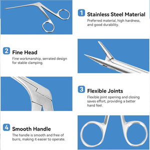 Microfórceps de oreja esterilizables ligeros de acero inoxidable manuales reutilizables OEM ODM ENT fabricante de instrumentos quirúrgicos personalizados - Product Image 6