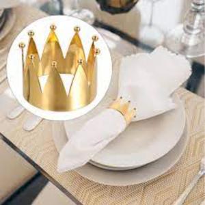 Colección de servilleteros de metal dorado de lujo para decoración de comedor real, mesas de celebración de eventos de aniversario de boda - Product Image 1