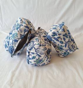 กระเป๋าเครื่องสำอางผ้าฝ้ายลายดอกไม้แบบเย็บติดกันขนาดกลาง กระเป๋าใส่เครื่องสำอางสำหรับเดินทางแบบมีซิป ผู้ผลิตและผู้ค้าส่ง - Product Image 4