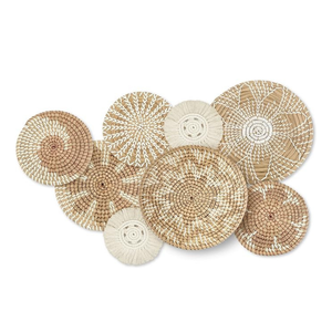 Vietnam gros bohème jonc de mer décoration murale panier ensemble ferme Boho mur cintre Accent jonc de mer suspendus décoration murale - Product Image 4