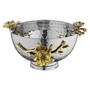 Bol de service ou de rangement en laiton avec revêtement en poudre noire tendance, avec bordure florale design, pour une utilisation polyvalente - Product Image 2