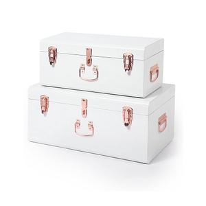 <b>Metal</b> Purple Color Clothes <b>Storage</b> <b>Boxes</b> Set Of Two Different Sizes <b>Storage</b> Trunk Box At Affordable Price - Product Image 2