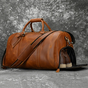 Logo personnalisé OEM ODM Grands sacs de voyage étanches pour hommes Sacs polochon en cuir - Product Image 5