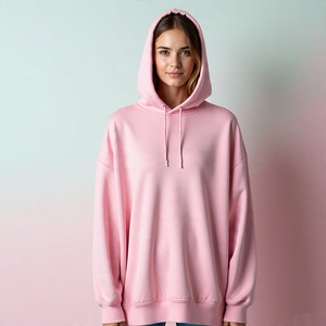 เสื้อกันหนาวแบบสวมหัวมีฮู้ดสำหรับผู้หญิง, เสื้อกันหนาวแบบสตรีทสวมใส่กลางแจ้งมี450 GSM สีพื้นสำหรับฤดูใบไม้ร่วงฤดูหนาว - Product Image 2