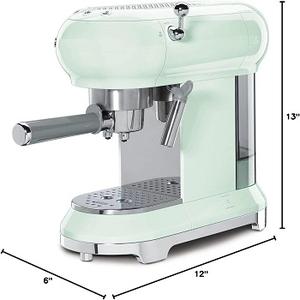 Machine à expresso de style rétro des années 50, vert pastel ECF01PGUS - Product Image 1