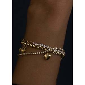 Pulsera con Dijes de Corazón en Estilo Químico de Moda - Product Image 3