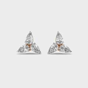 Boucles d'oreilles de fiançailles et de mariage en diamant solitaire de coupe élégante, or massif 14K/18K, coupe poire, plaqué rhodium - Product Image 4