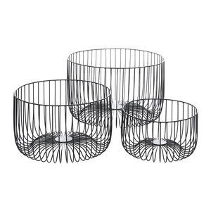 Panier de fruits décoratif gravé à la main nouveauté Design porte-panier de fruits et légumes pour comptoir de cuisine fini noir - Product Image 1