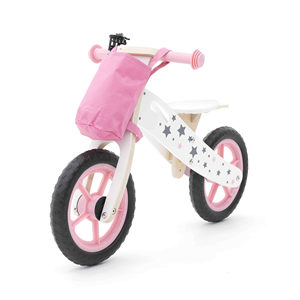 ROBINCOOL Vélo d'équilibre rose sans pédales pour enfants, réglable sur 3 hauteurs, avec roues d'équilibre - Product Image 1