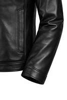 Veste d'hiver vintage en cuir véritable noir style urbain, zippée, classique, imperméable, épaisse, service OEM, vente en gros