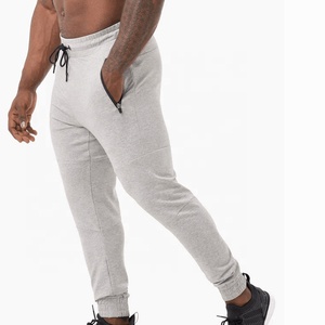 Jogging en molleton uni pour homme, coupe slim, 100% coton, poids lourd, avec cordon de serrage et poche zippée, qualité supérieure, vente en gros - Product Image 2
