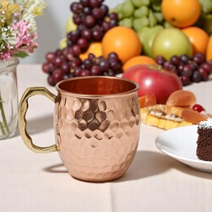 Venta al por mayor de lujo respetuoso con el medio ambiente martillado cobre Moscú mula taza cobre puro Drinkware diseño en venta 1 pieza - Product Image 3