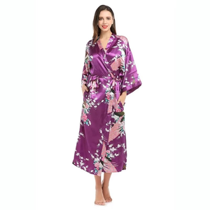 Summer Plus Size Women's Home Clothes Soft Long Wear Silk Set Sleepwear for Women Printed Dress Customized In Different Colors - Product Image 4
