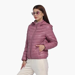 Veste d'hiver réversible pour femme Manteau bouffant à capuche détachable ultraléger Grande taille Bomber compressible léger imprimé - Product Image 4