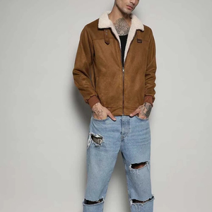 Veste d'hiver pour homme en cuir véritable et toile, coupe classique, haute qualité, style urbain, écologique, respirante, imperméable, doublure intérieure en coton - Product Image 4