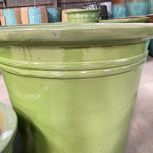 Urne en céramique émaillée de style américain classique avec trou de drainage, durable, écologique, pour l'extérieur, la maison et le jardin - Product Image 4