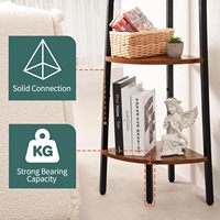 Estantería Esquinera de 5 Niveles, Estantería Esquinera Tipo Escalera, Estantería de Exhibición para Dormitorio y Sala de Estar, Librería Esquinera Alta, Soporte para Plantas de Esquina