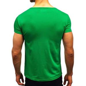 Camiseta Personalizada para Hombre, Color Verde, Cuello Redondo, Manga Corta, 100% Algodón, Diseño Sólido - Product Image 3
