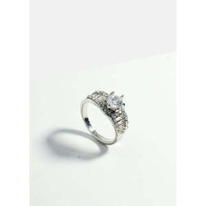 Anello A3shop con Taglio Principessa e Multi-Rhinestone, Placcato Oro, Stile Vintage, Incastonatura Invisibile, Design Trendy Apribile, Lega di Rame Argentato - Product Image 3