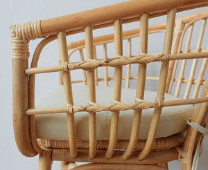 Silla Bohemia moderna hecha a mano, sillón de ratán natural con cojín para sala de estar, parque, patio - Product Image 3