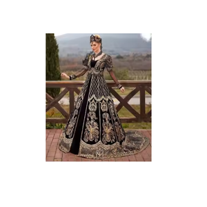 Vestido de Noche Largo sin Mangas con Bordado Vintage en Satén Sofisticado, Estilo Elegante para Fiestas, Ocasiones Especiales y Reuniones - Product Image 1