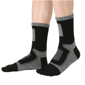 Chaussettes de sport épaisses RUIQUWIN pour l'extérieur, chaussettes à cinq doigts, chaussettes de randonnée, chaussettes de course, chaussettes à coussinets personnalisées, chaussettes de sport douces, chaussettes à cinq doigts, chaussettes tricotées à la cheville - Product Image 5