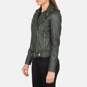 Custom Leather <b>Biker</b> <b>Jacket</b> with Sheep Skin Patchwork Custom Logo - Product Image 2