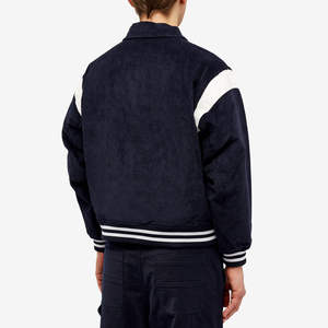 Streetwear pour hommes veste universitaire d'hiver broderie de marque personnalisée manches en cuir PU haute qualité Lettermen Bomber veste de survêtement - Product Image 3