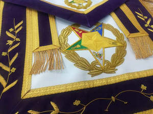 Hand Made <b>Gold</b> Embroidery Past Master Regalia Good Quality Lodge Knight Templar Masonic Apron - Product Image 3