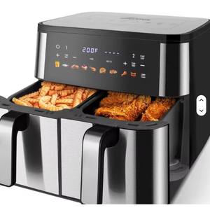 Friteuse à air double panier 4,1-5L avec écran tactile et fonction Smart Sync, prise en charge de la langue française, pour usage domestique et professionnel - Product Image 3