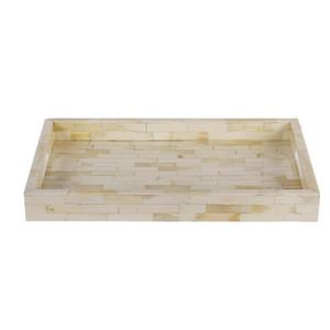 Plateau de service en incrustation de résine d'incrustation d'os de conception florale de luxe antique - Product Image 1