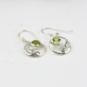 925 Sterling Silver <b>Peridot</b> Gemstone <b>Earrings</b> Jewelry Handmade Silver Boho Style <b>Earrings</b> Jewelry for Women Wedding Gift Wife - Product Image 3