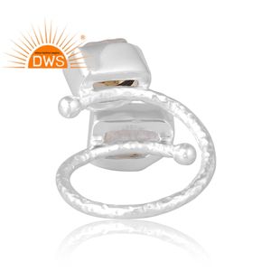 Dernière vente 925 argent Sterling naturel arc-en-ciel lune pierre gemme bague fabricant de bijoux personnalisés - Product Image 2