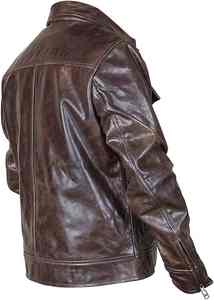 Veste en cuir pour homme en cuir de vache véritable 100% cuir, rembourrage en coton, longueur régulière, respirante, imperméable, 2026 - Product Image 5