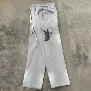 Survêtement d'été à impression personnalisée pour homme 100% coton de couleur grise Survêtement surdimensionné délavé à l'acide de la plus haute qualité pour homme - Product Image 2