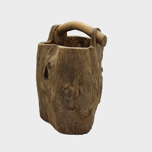 Pot en bois de teck de Berlin fait main Offre Spéciale Pot marron de haute qualité avec un design naturel pour les accessoires de meubles d'extérieur - Product Image 1