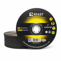 Rfast Disque de meulage en oxyde d'aluminium de 7 pouces (180*6*22.23mm) pour meuleuse d'angle, dureté 53-64HRC, vitesse 80m/s, couleur noir/vert