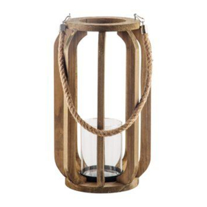 Lanterne à bougie en bois et en verre de bonne qualité, finition brune, pour la décoration de la maison, Ramadan, Eid, lanterne suspendue, lanterne de table - Product Image 1