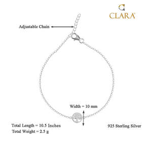 Compre Tobilleras/Payals de Plata 925 100% Auténtica para Mujeres y Niñas, Chapadas en Oro de 14k con un Bonito Diamante, Material Principal: Oro - Product Image 3