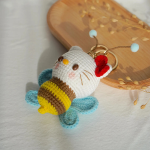 พวงกุญแจถักโครเชต์รูปสัตว์ทำมือน่ารัก Amigurumi พวงกุญแจถักกระเป๋าเป้สะพายหลังรถเสน่ห์ผลิตในเวียดนาม - Product Image 5